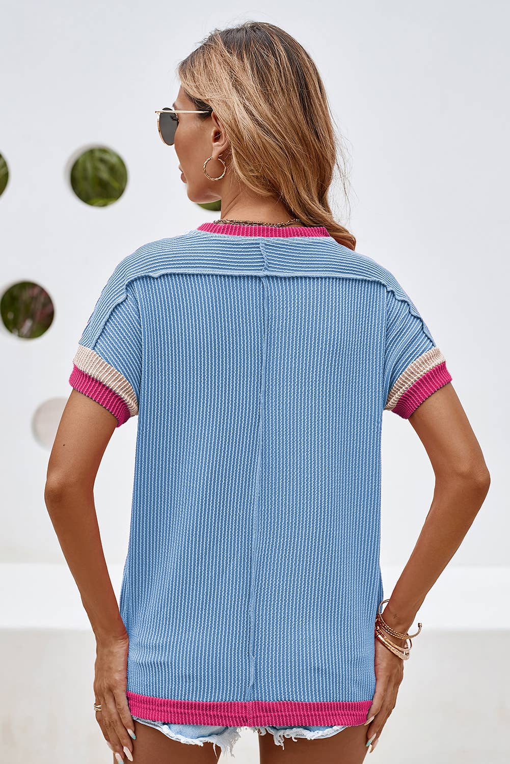Ribbed Colorblock Tee
