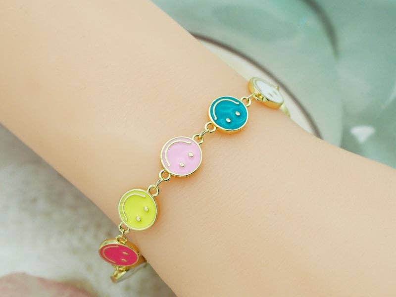 Gold Smiley Face Bracelet