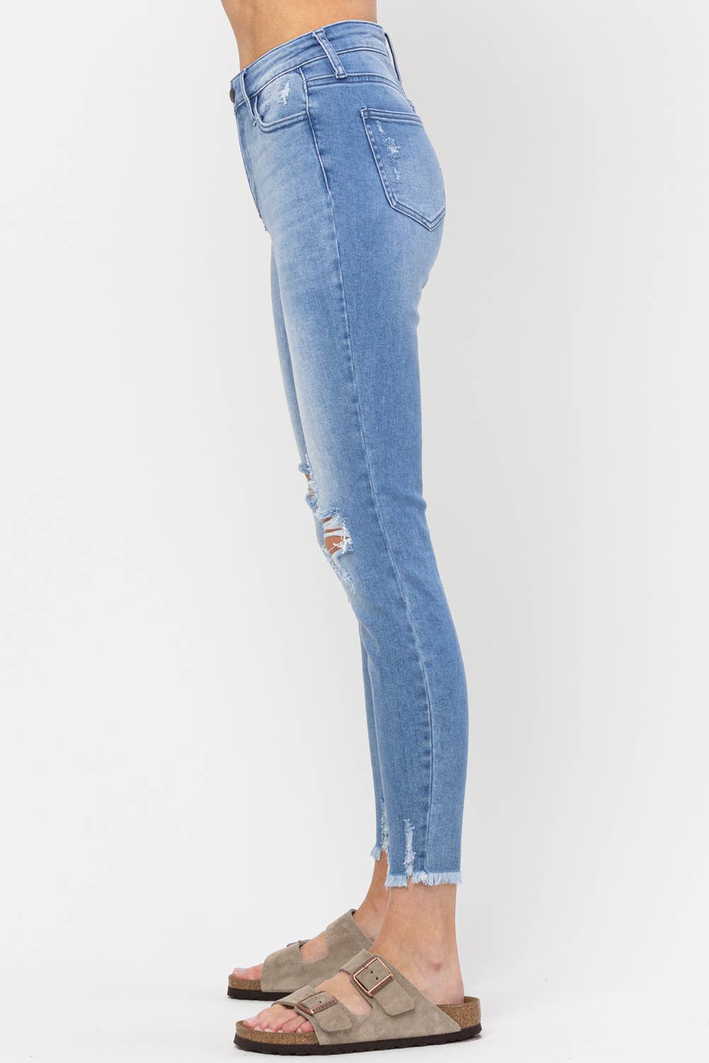 High Rise Distressed Crop Skinny