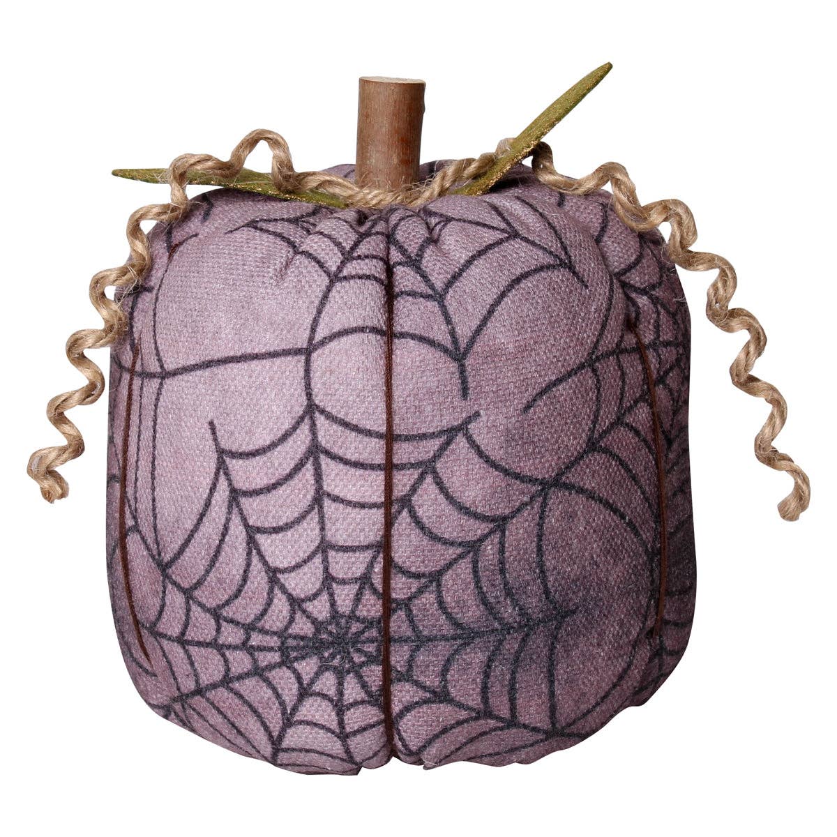 Purple Web Halloween Fabric Pumpkin