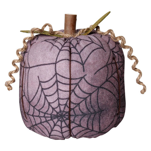 Purple Web Halloween Fabric Pumpkin