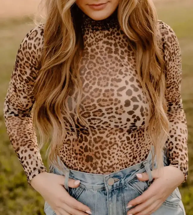 Leopard Mesh Bodysuit