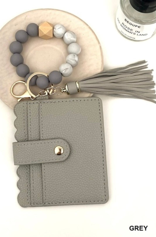 BEADED BRACELET KEYCHAIN CARD
HOLDER WALLET