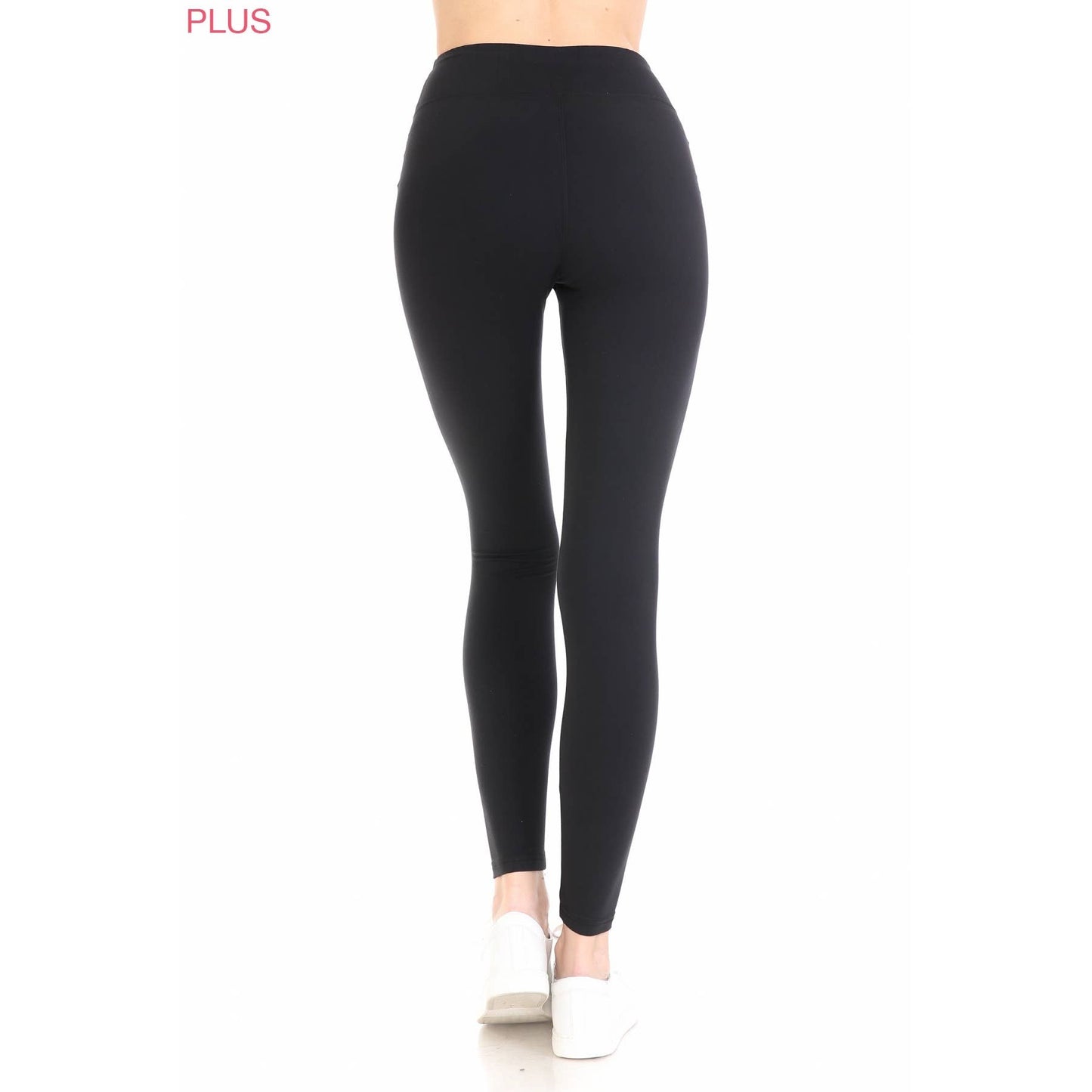 3" Yoga Band Solid Leggings- Plus