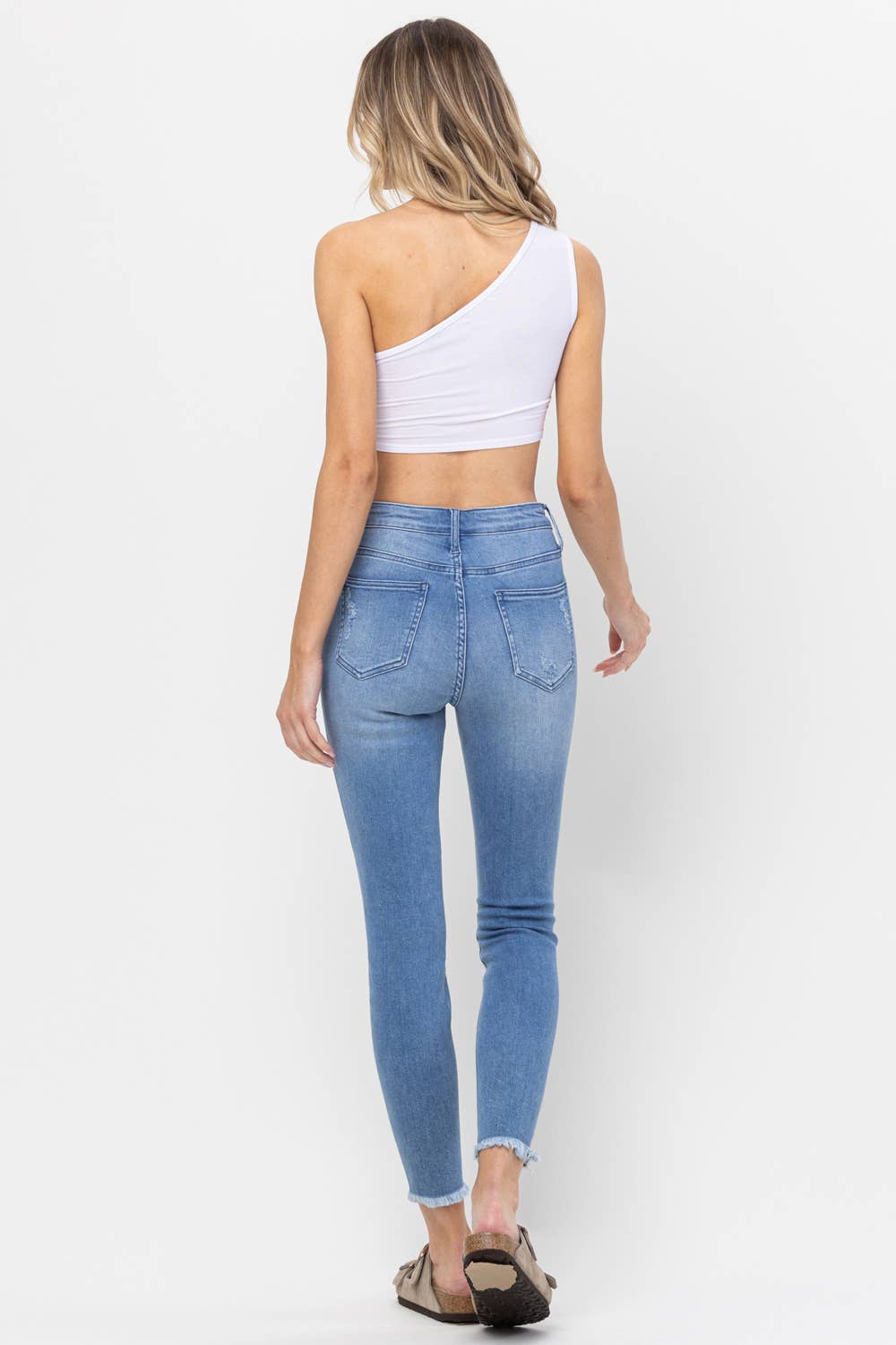 High Rise Distressed Crop Skinny