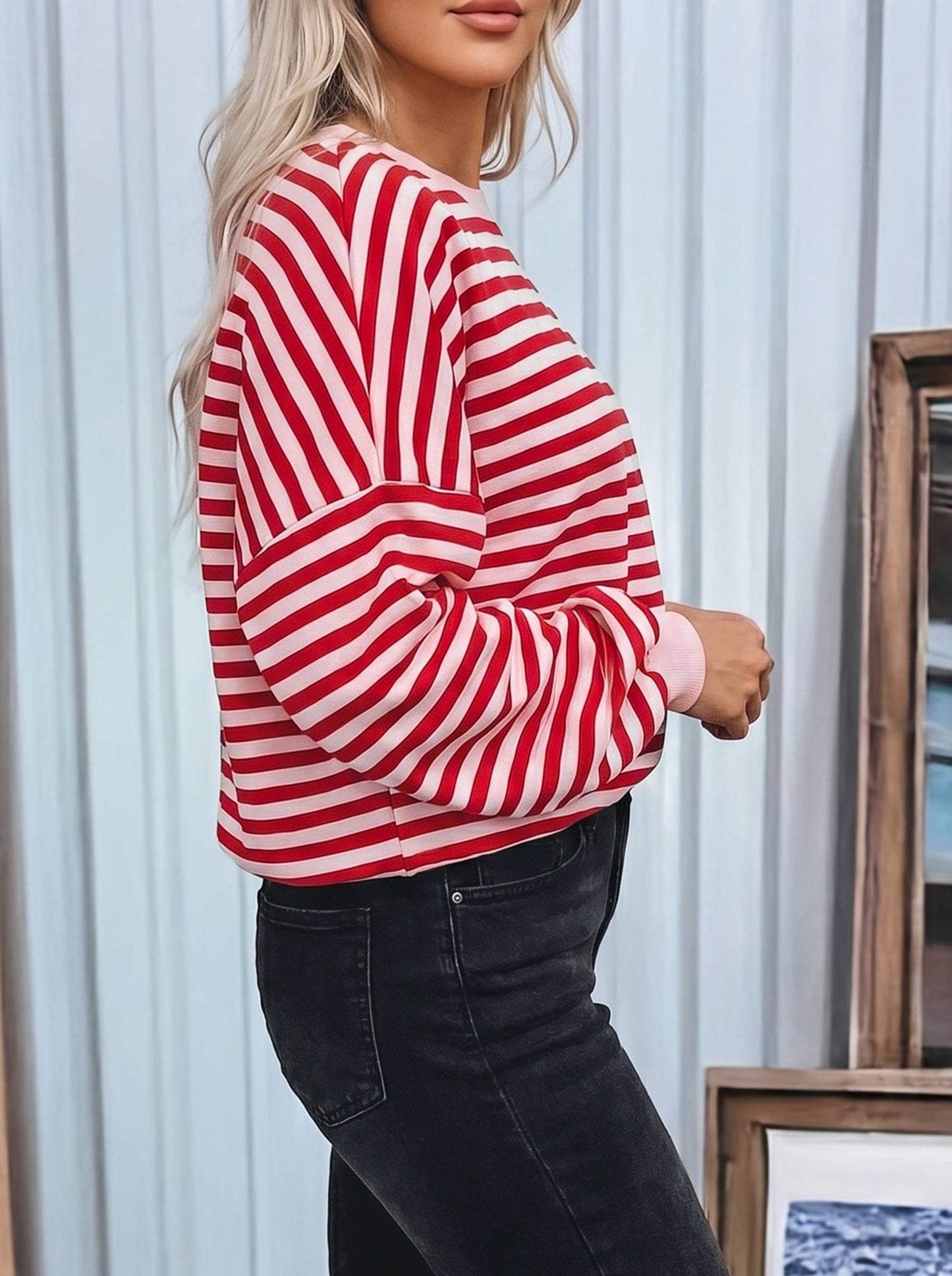 Striped Open-back Top