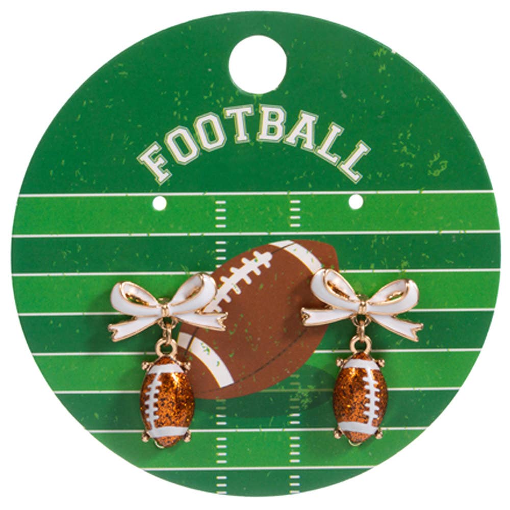 Football Bow Dangle Earrings