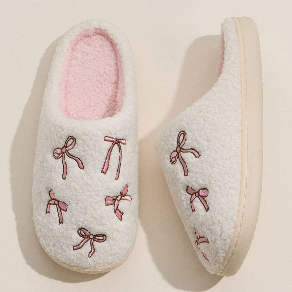 Bow Fuzzy Slippers