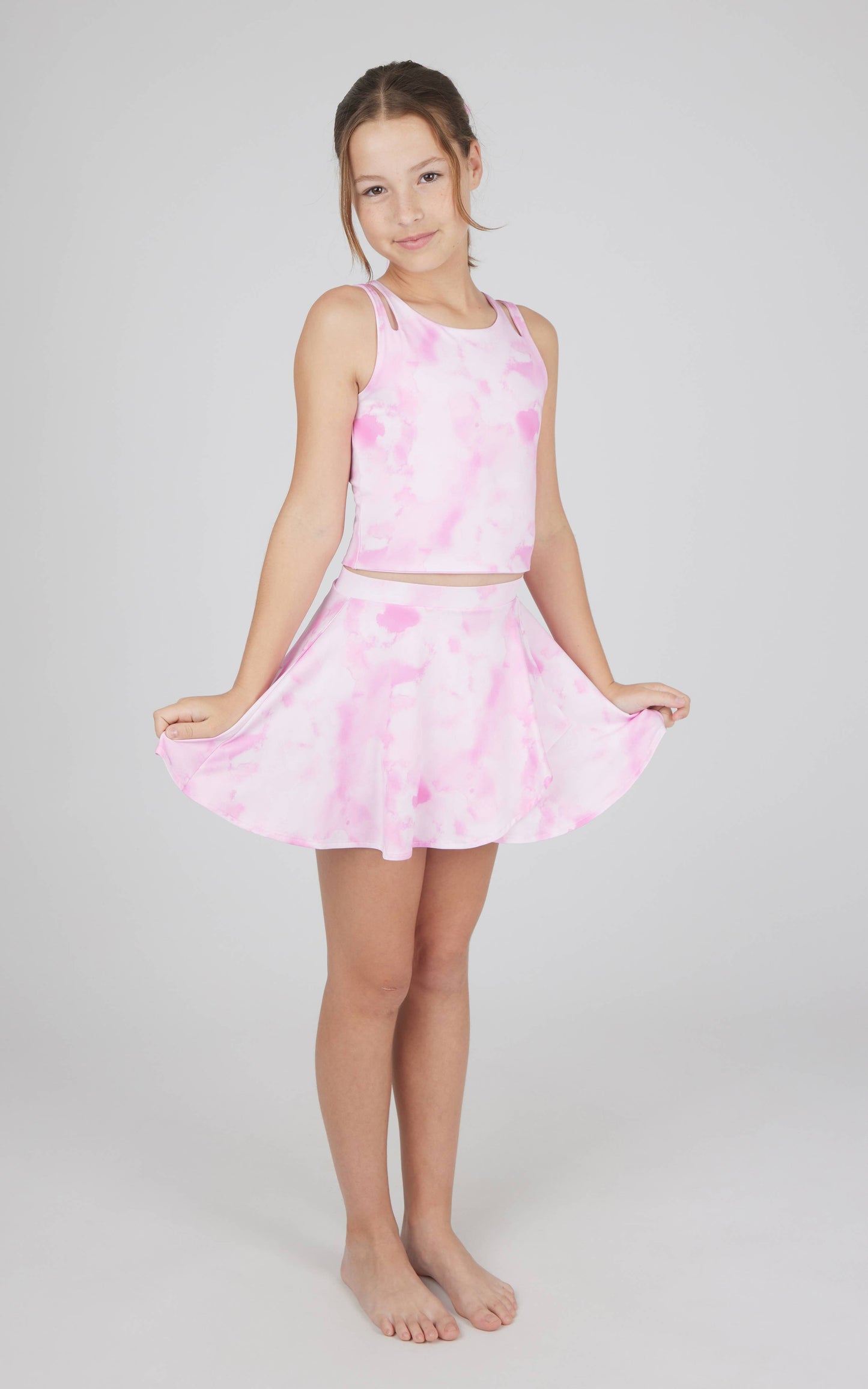 Girls Tank, Skort, Scrunchie Bow - 3 PC SET