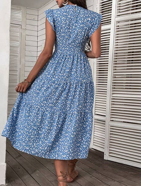 High-Waisted Floral Maxi Dress