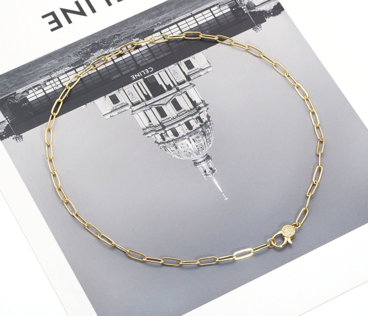 Matte/Shinny Paperclip Necklace