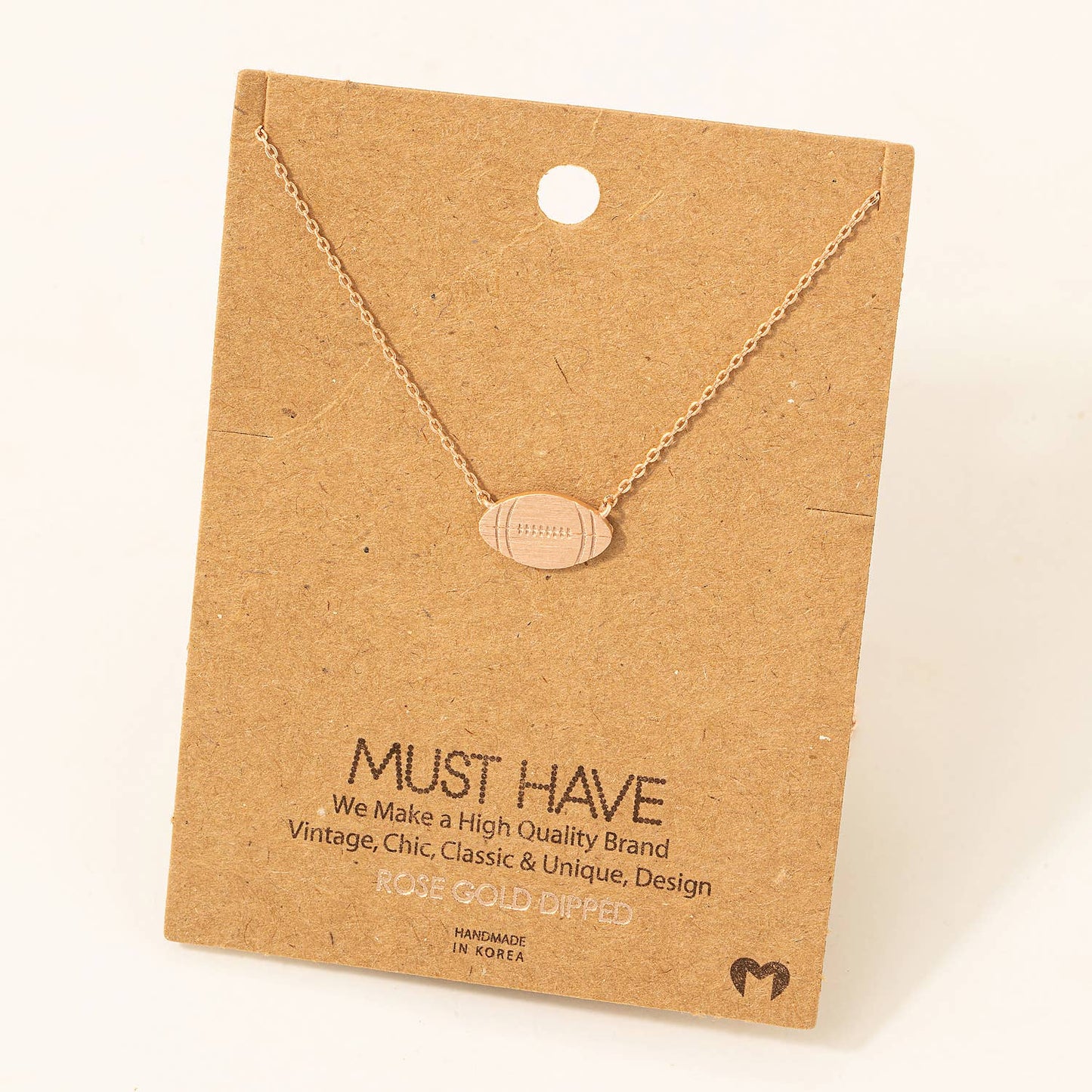 Dainty Football Pendant Necklace