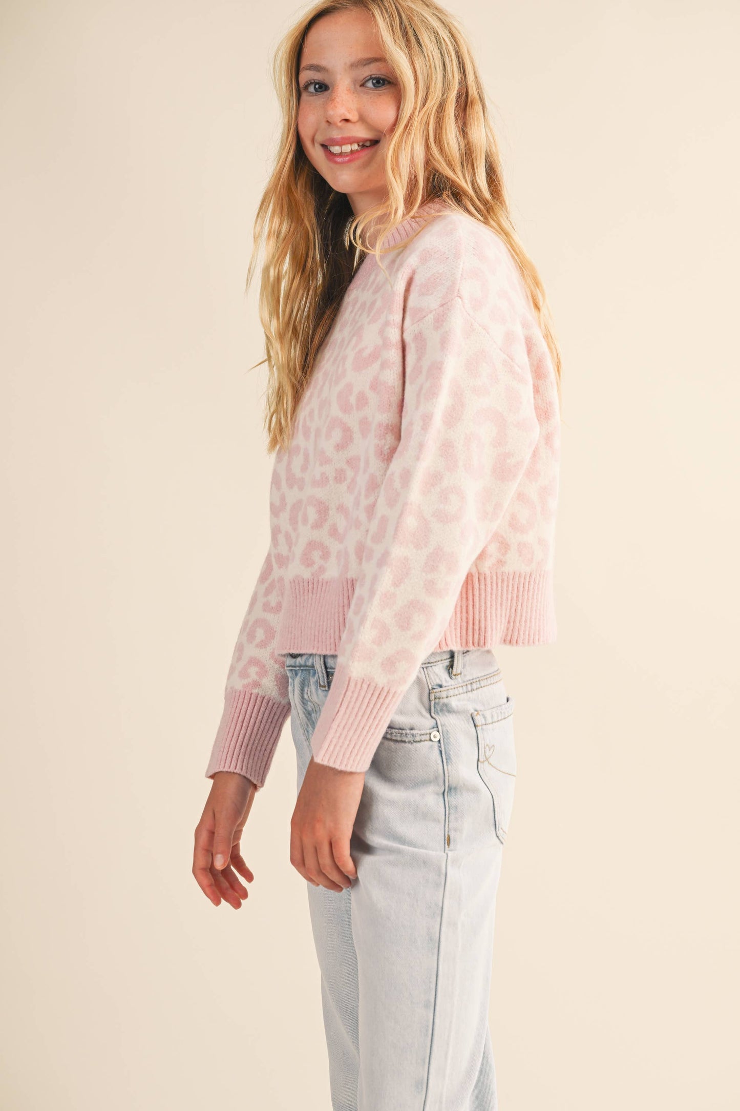 Girls Leopard Sweater