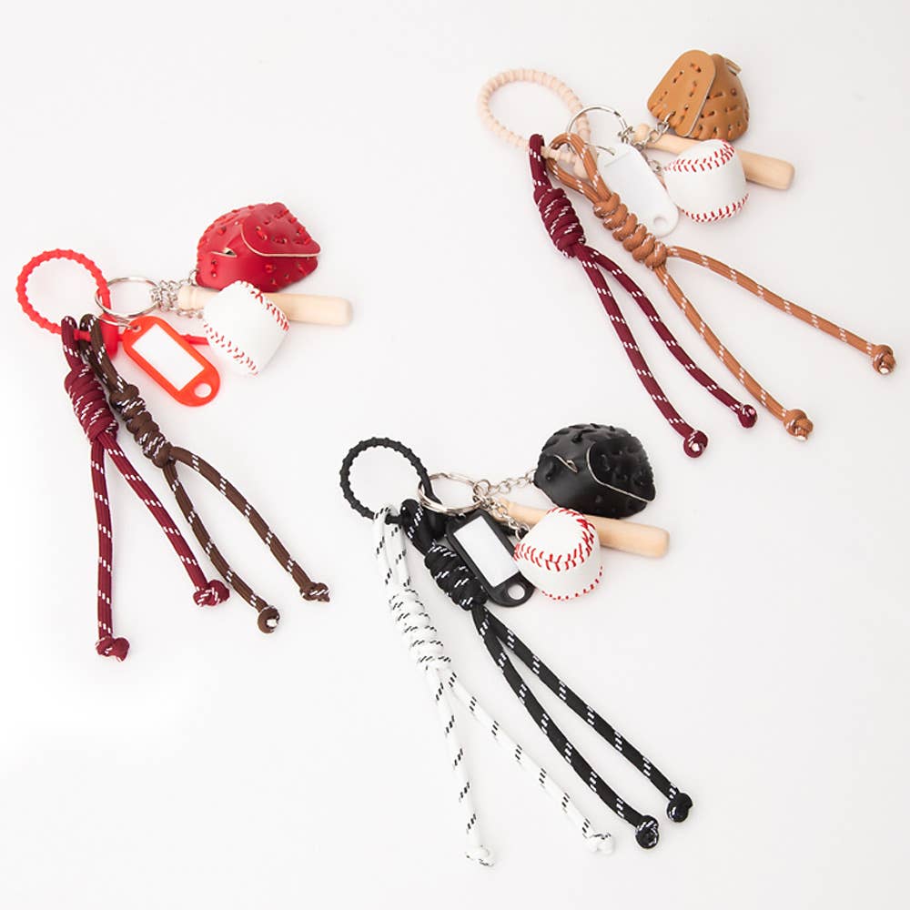 Baseball Name Tag Key Chain / Bag Charm