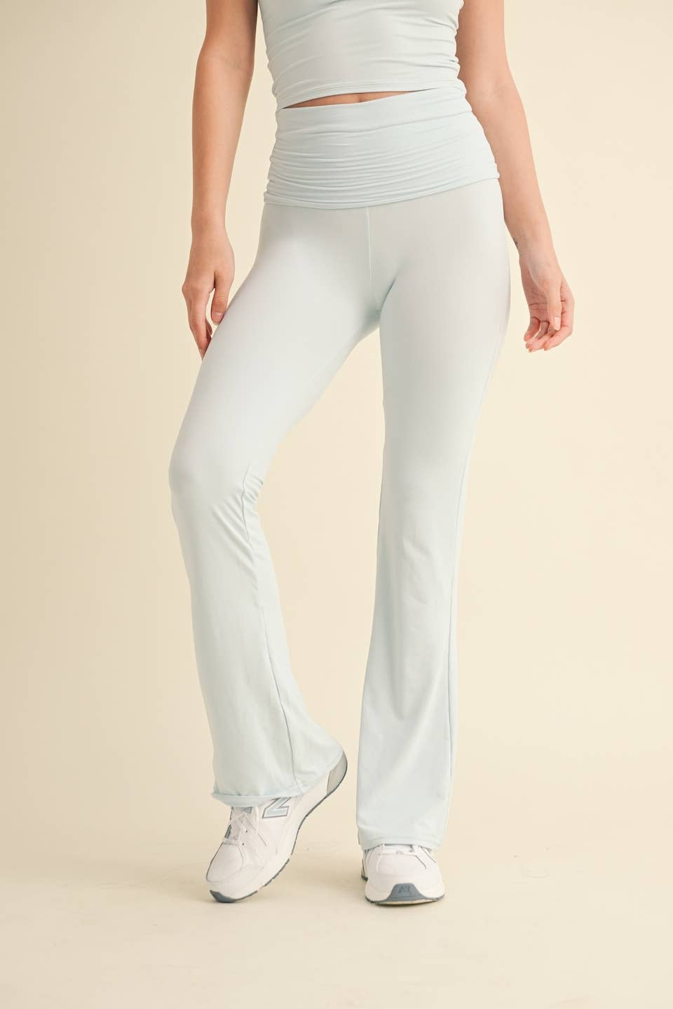 Soft Knit Foldover Flare Pants