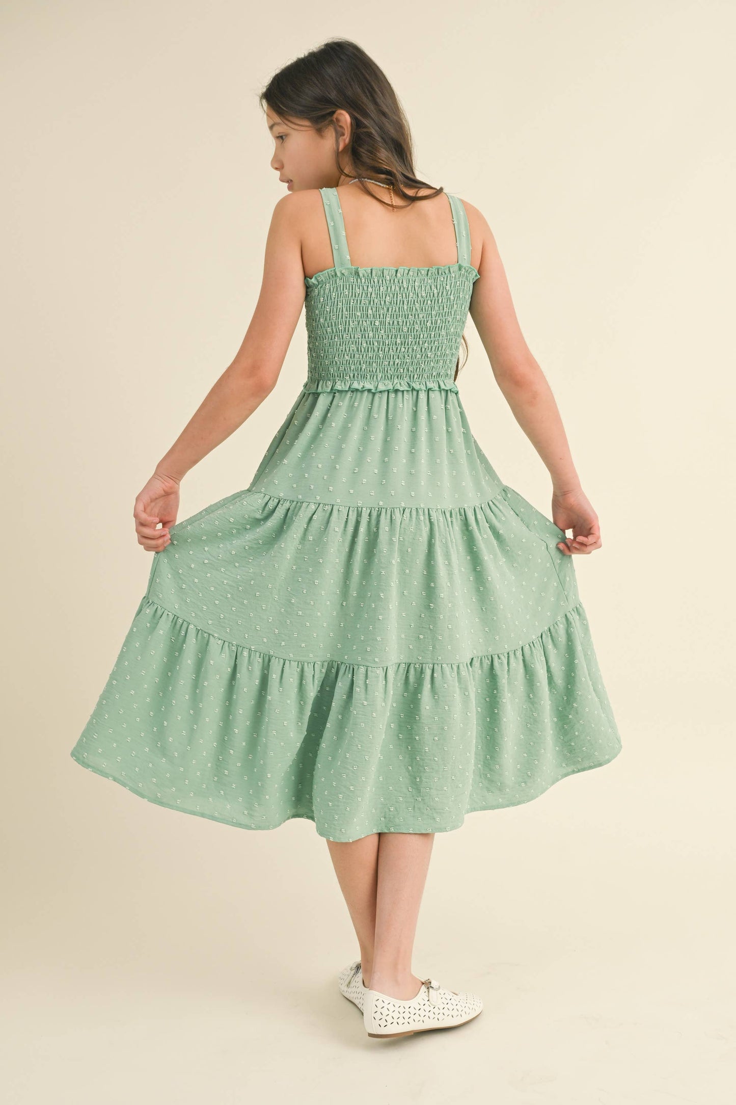 GIRLS SMOCKED TIERED DRESS