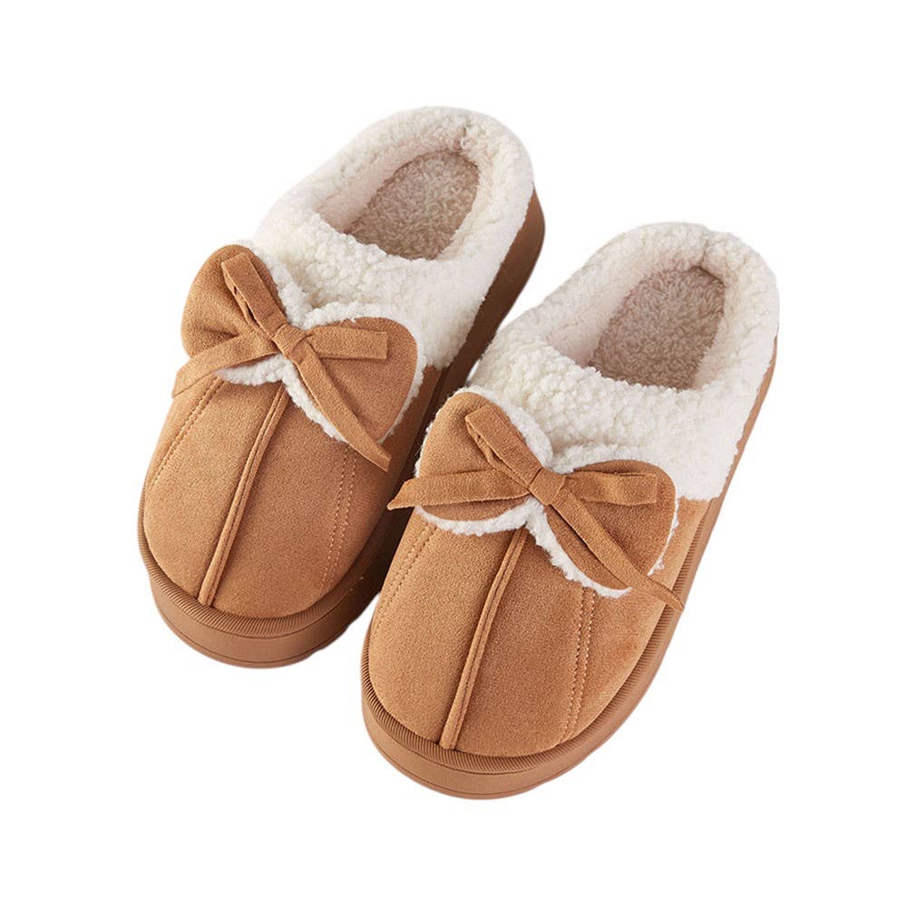 Bow Plush Slippers