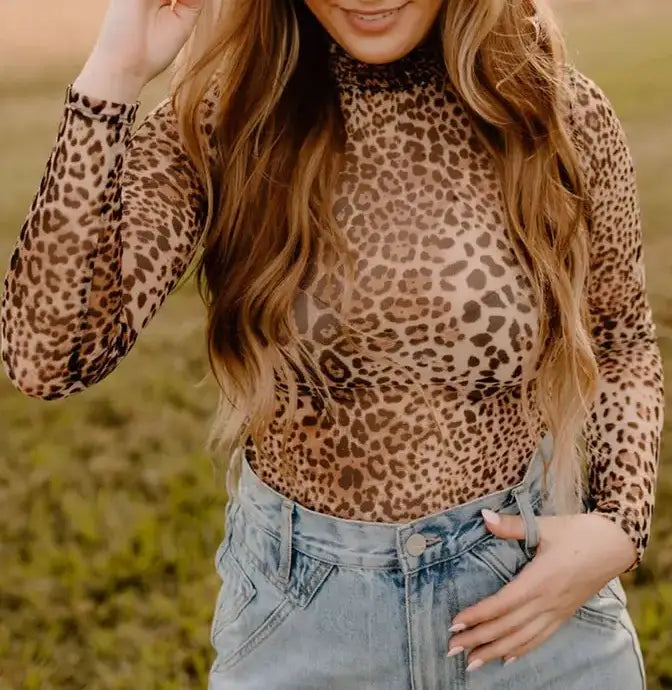 Leopard Mesh Bodysuit