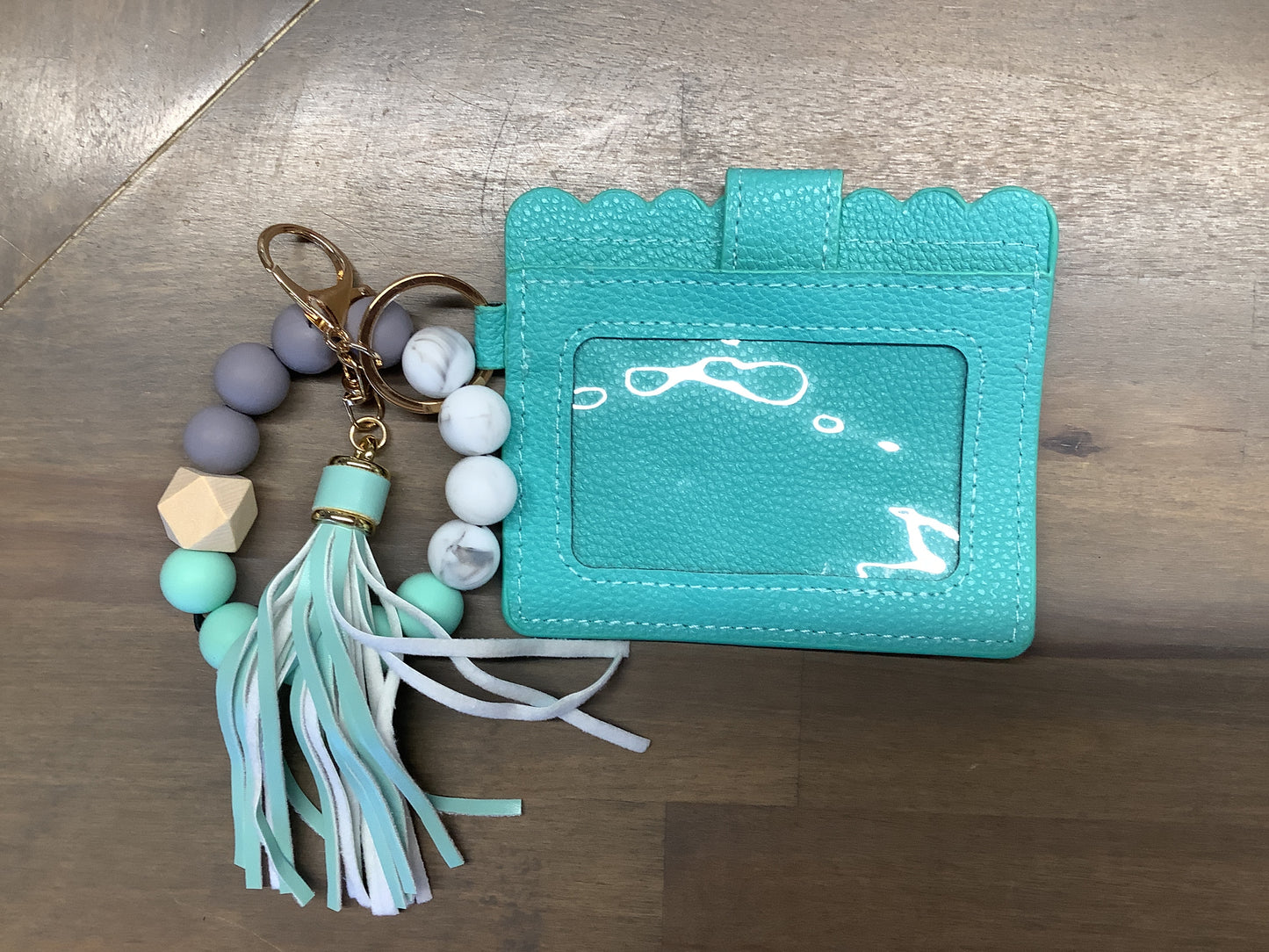 BEADED BRACELET KEYCHAIN CARD
HOLDER WALLET