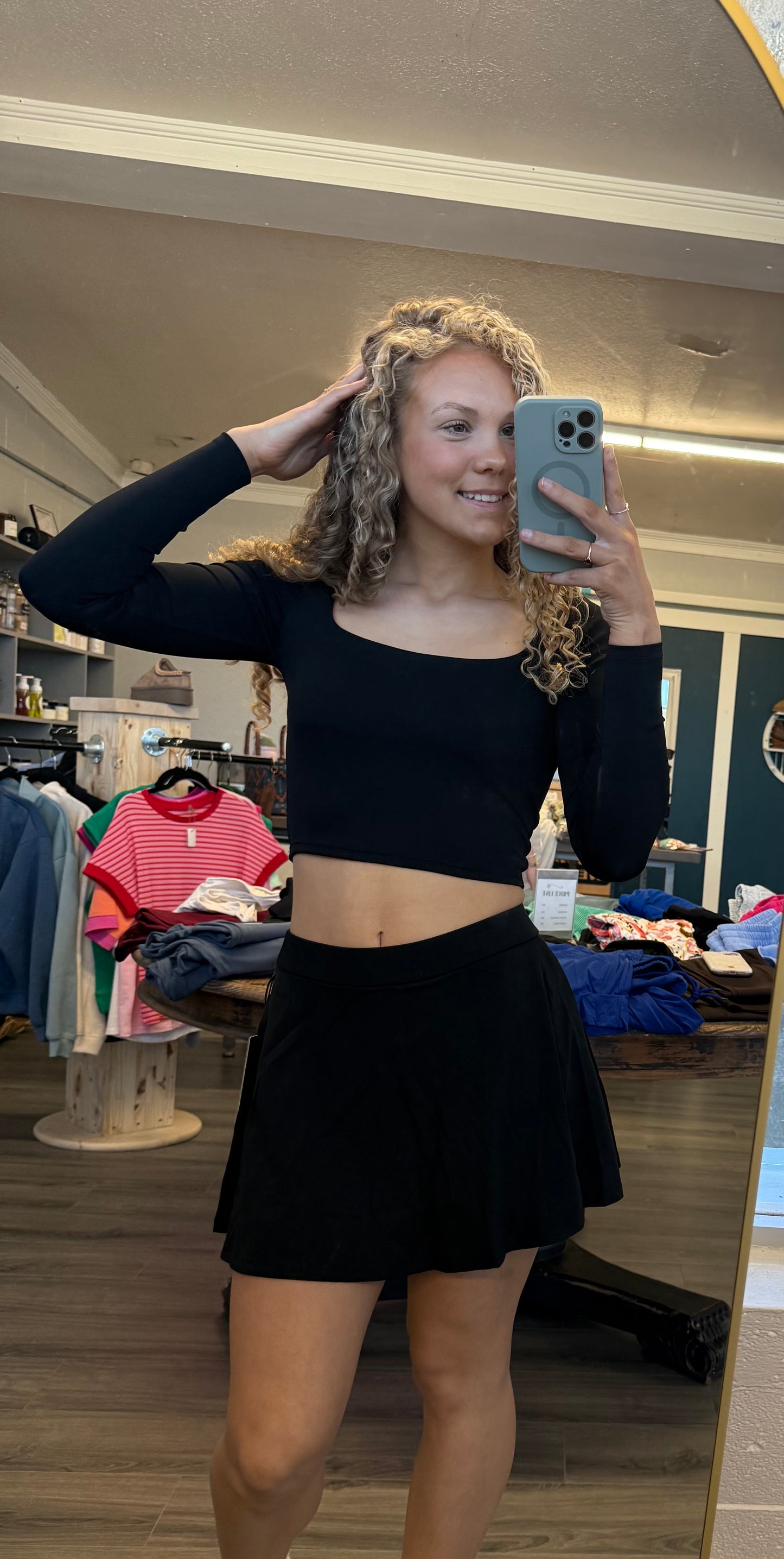 Long Sleeve Square Neck Top