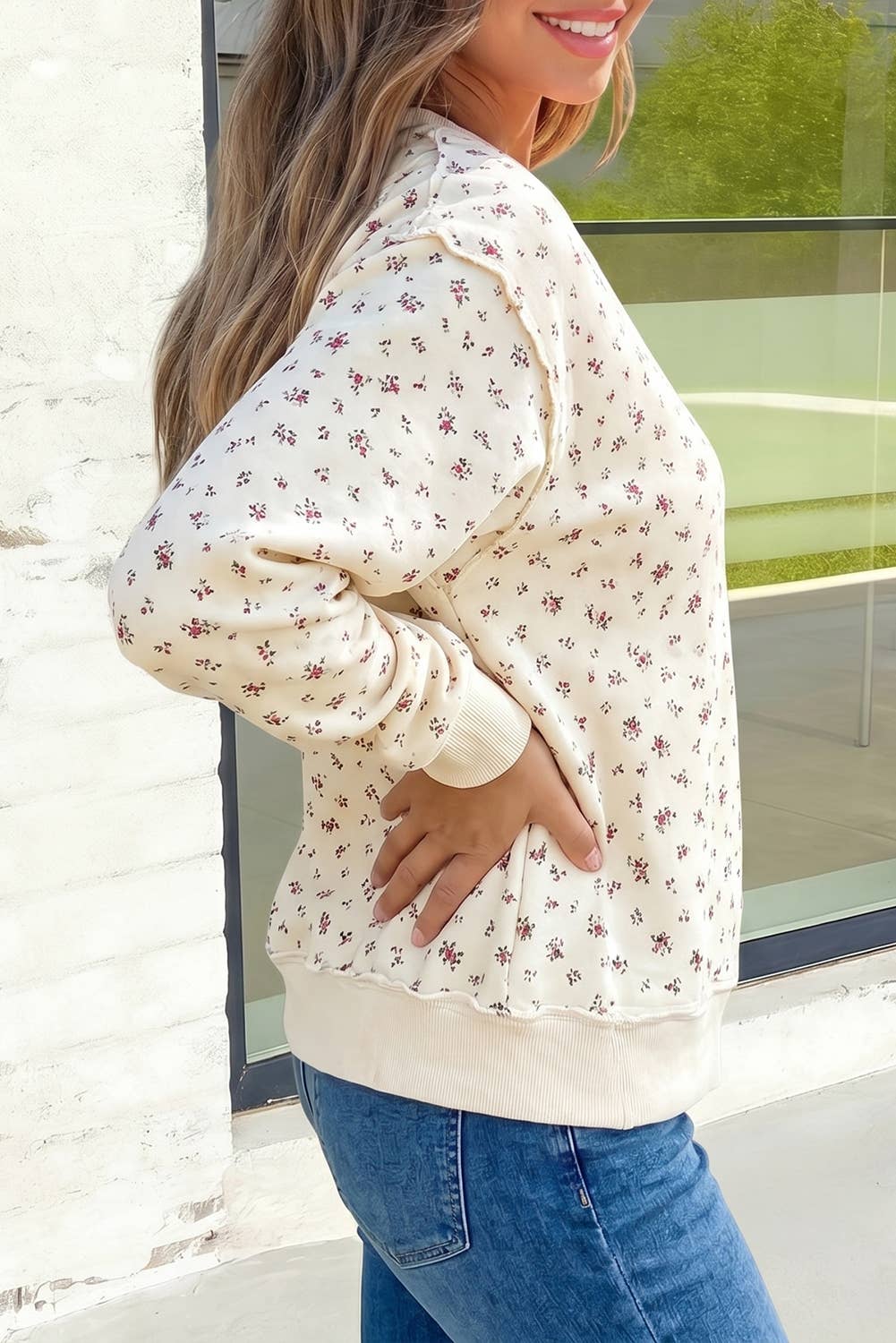 Floral Mockneck Long Sleeve