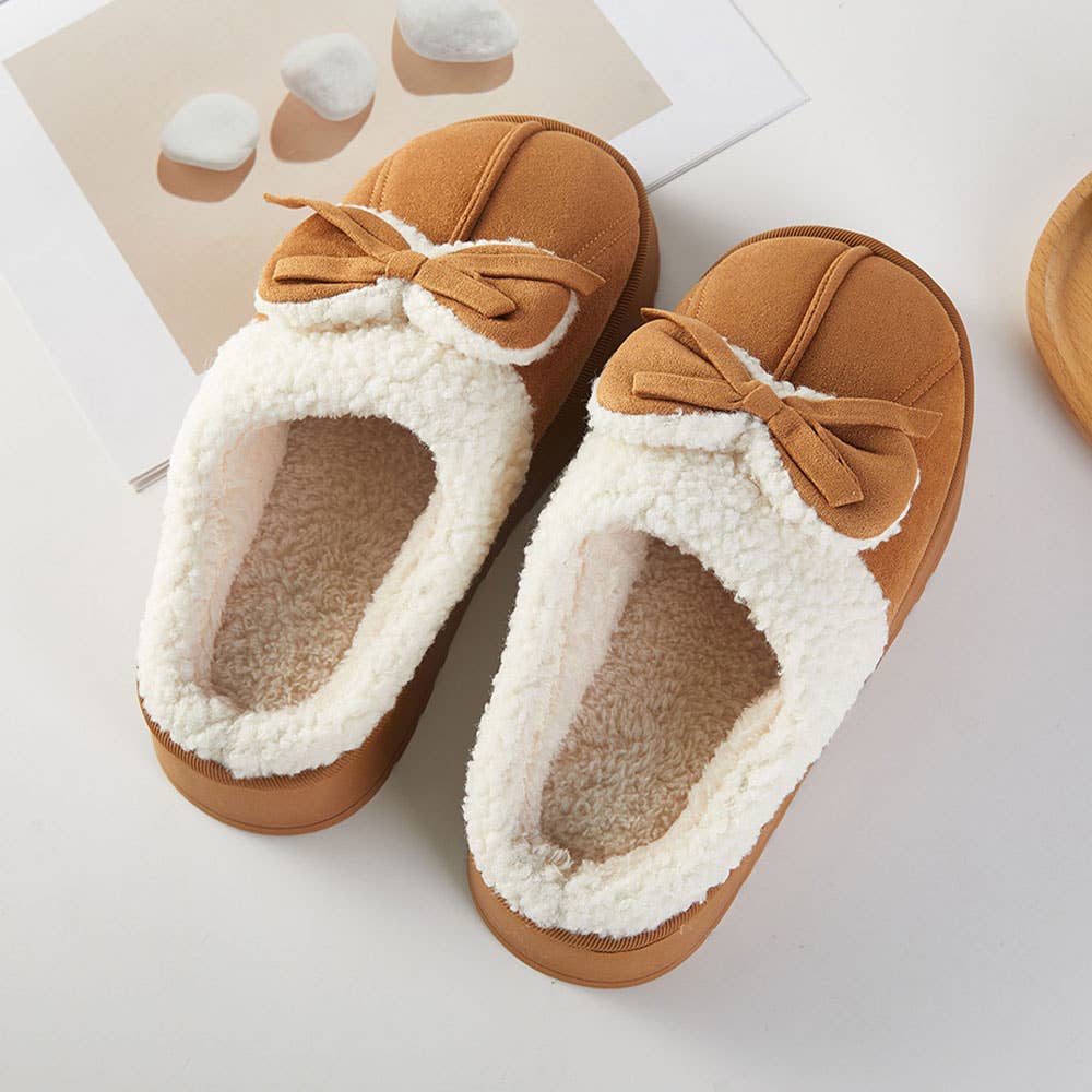 Bow Plush Slippers