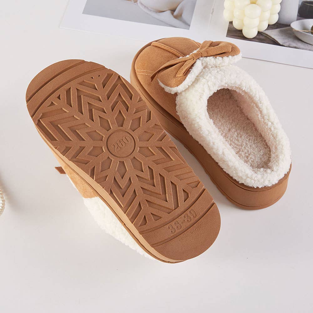 Bow Plush Slippers