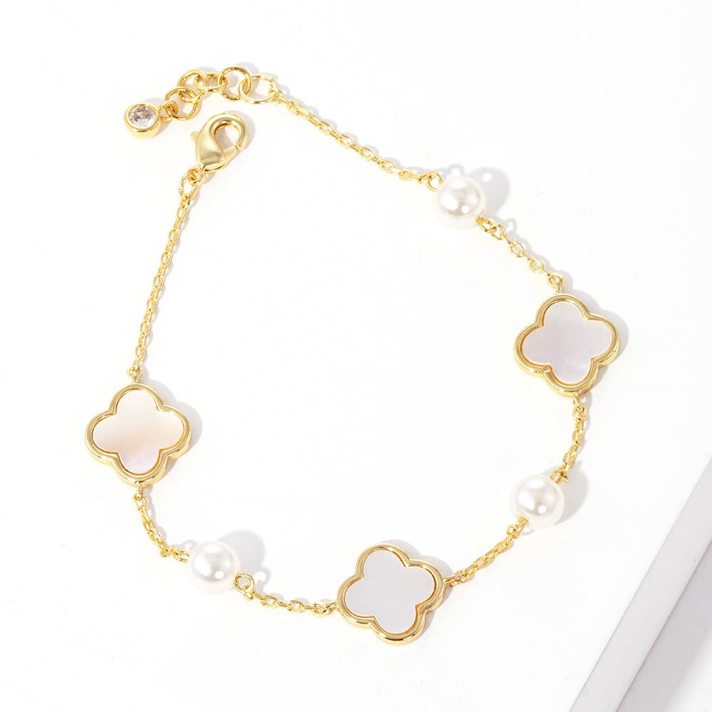 Gold Dipped Mother of Pearl Bracelet