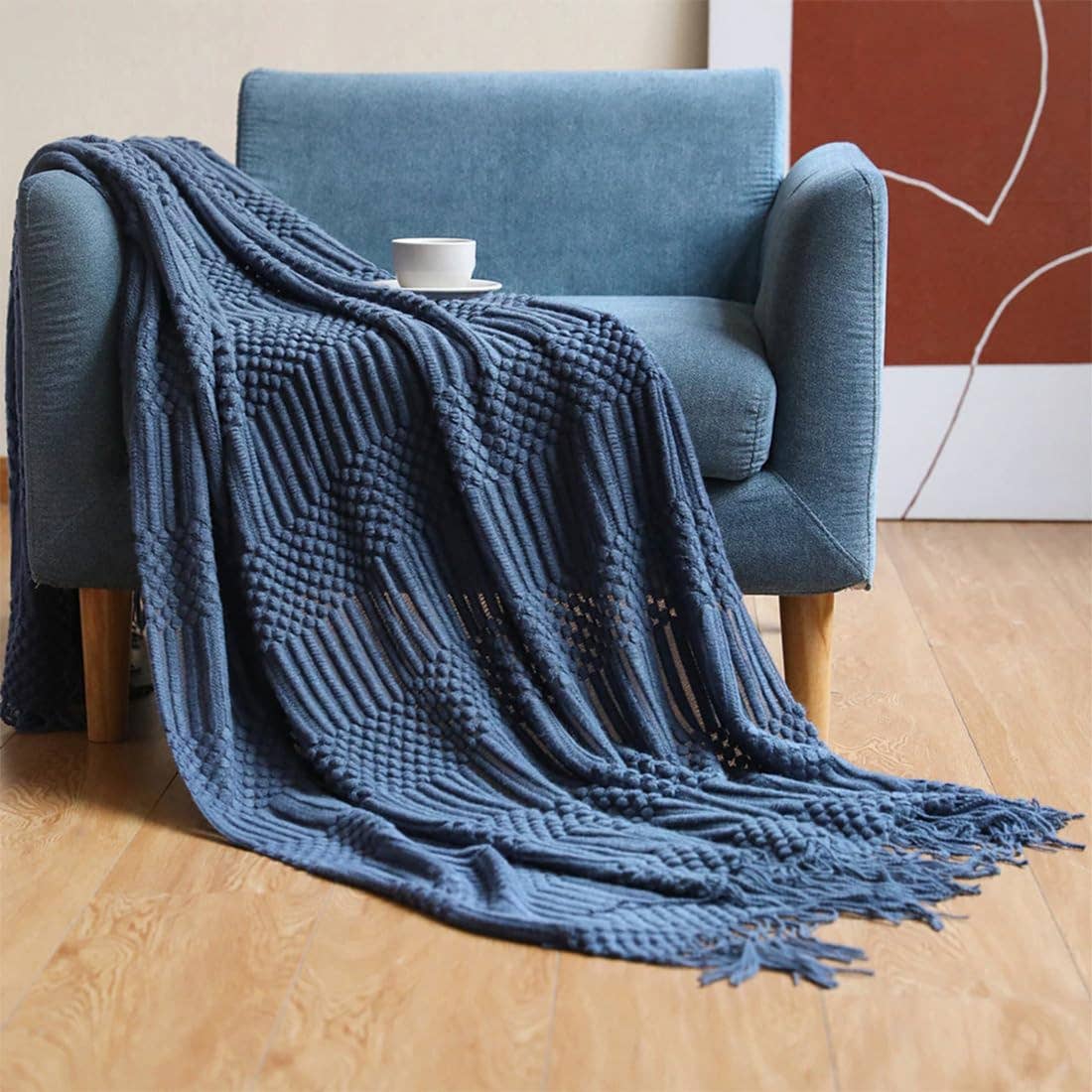 Waffle Stripe Throw Blanket