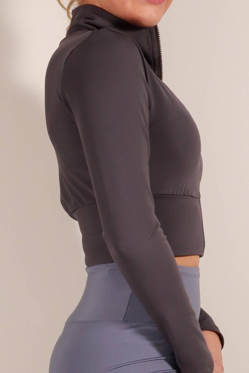 Zip Up Cropped Jacket