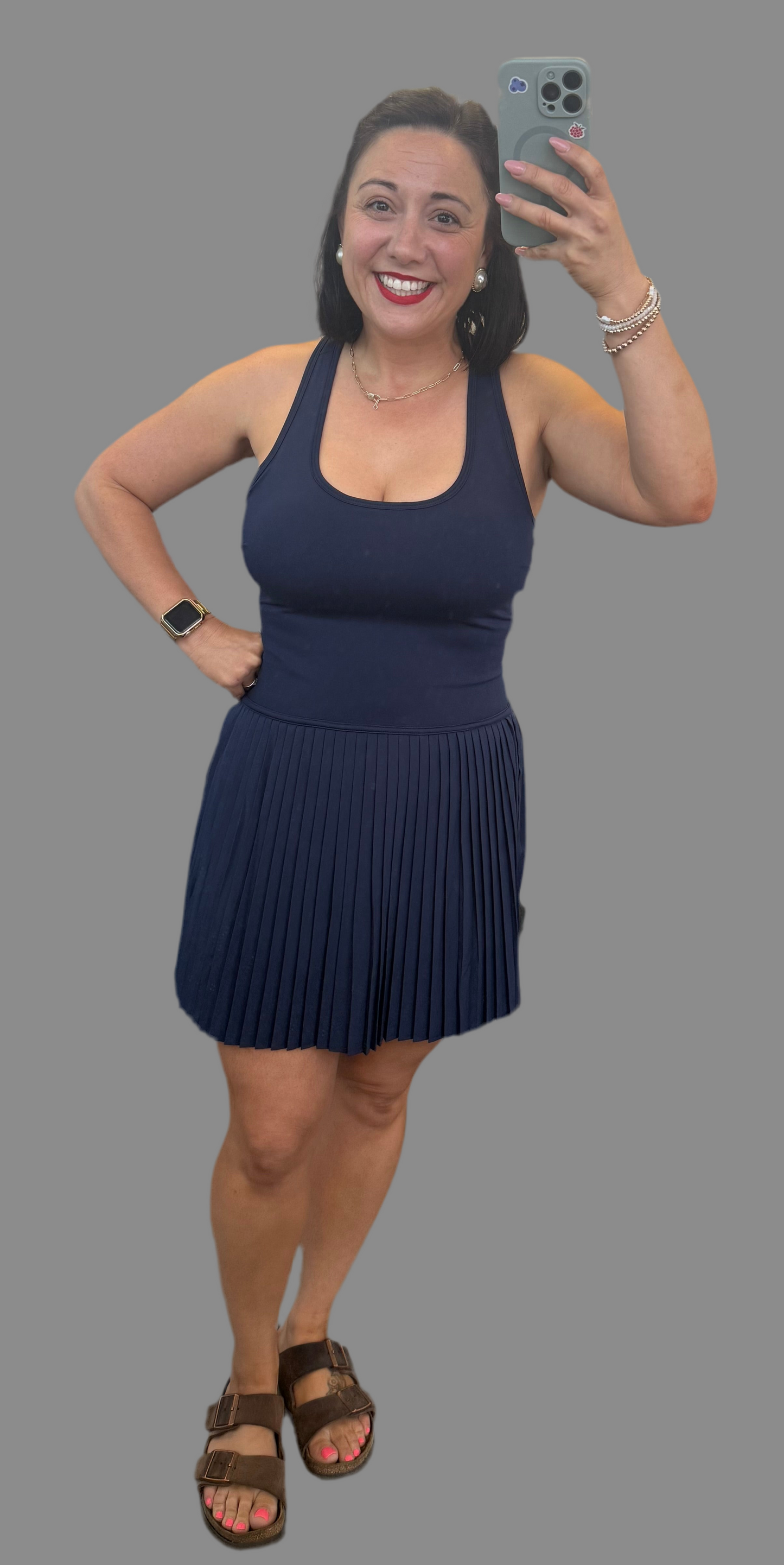 Racer Back Mini Pleated Tennis Dress