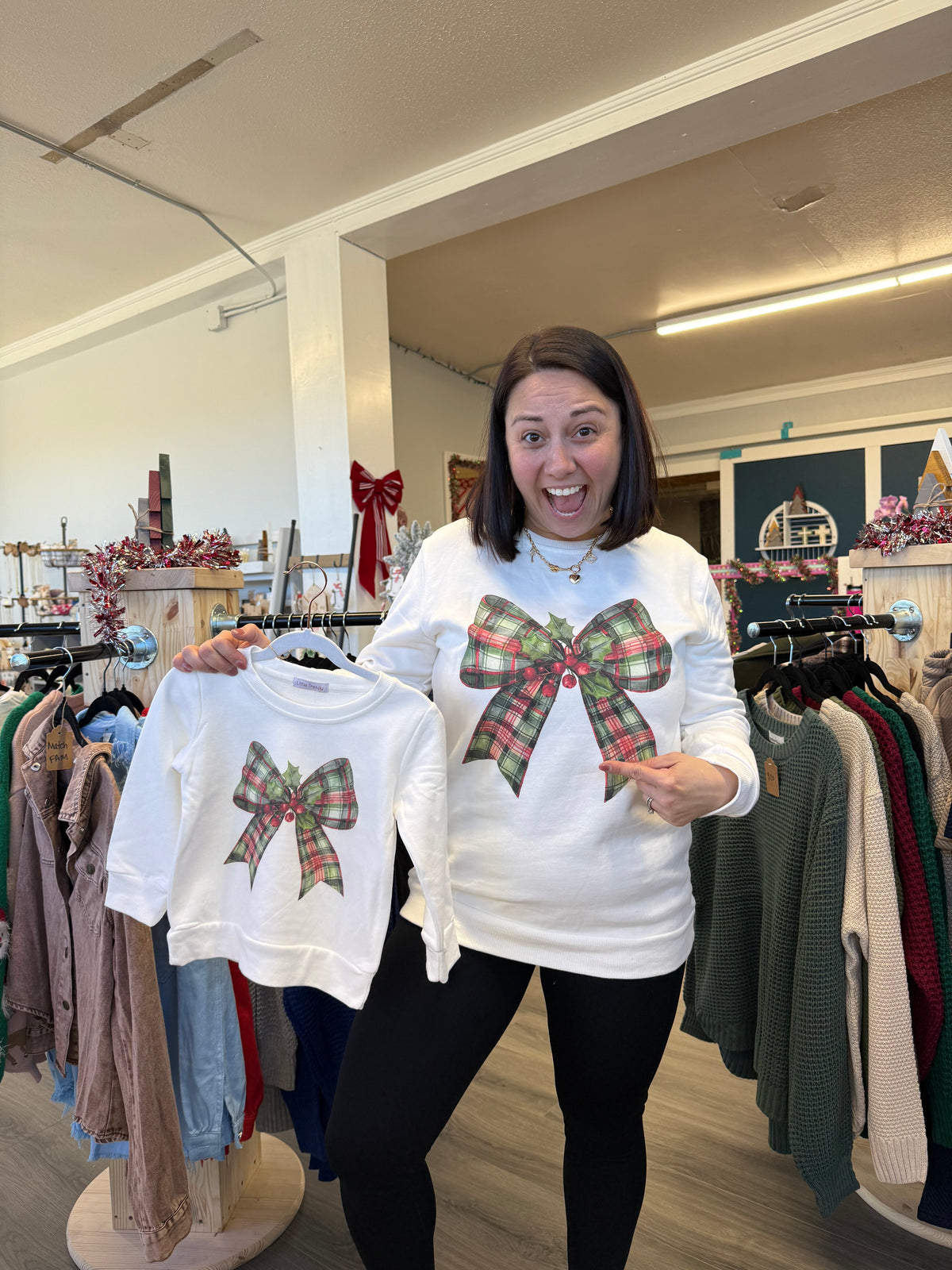 Christmas Santa bow Sweatshirt