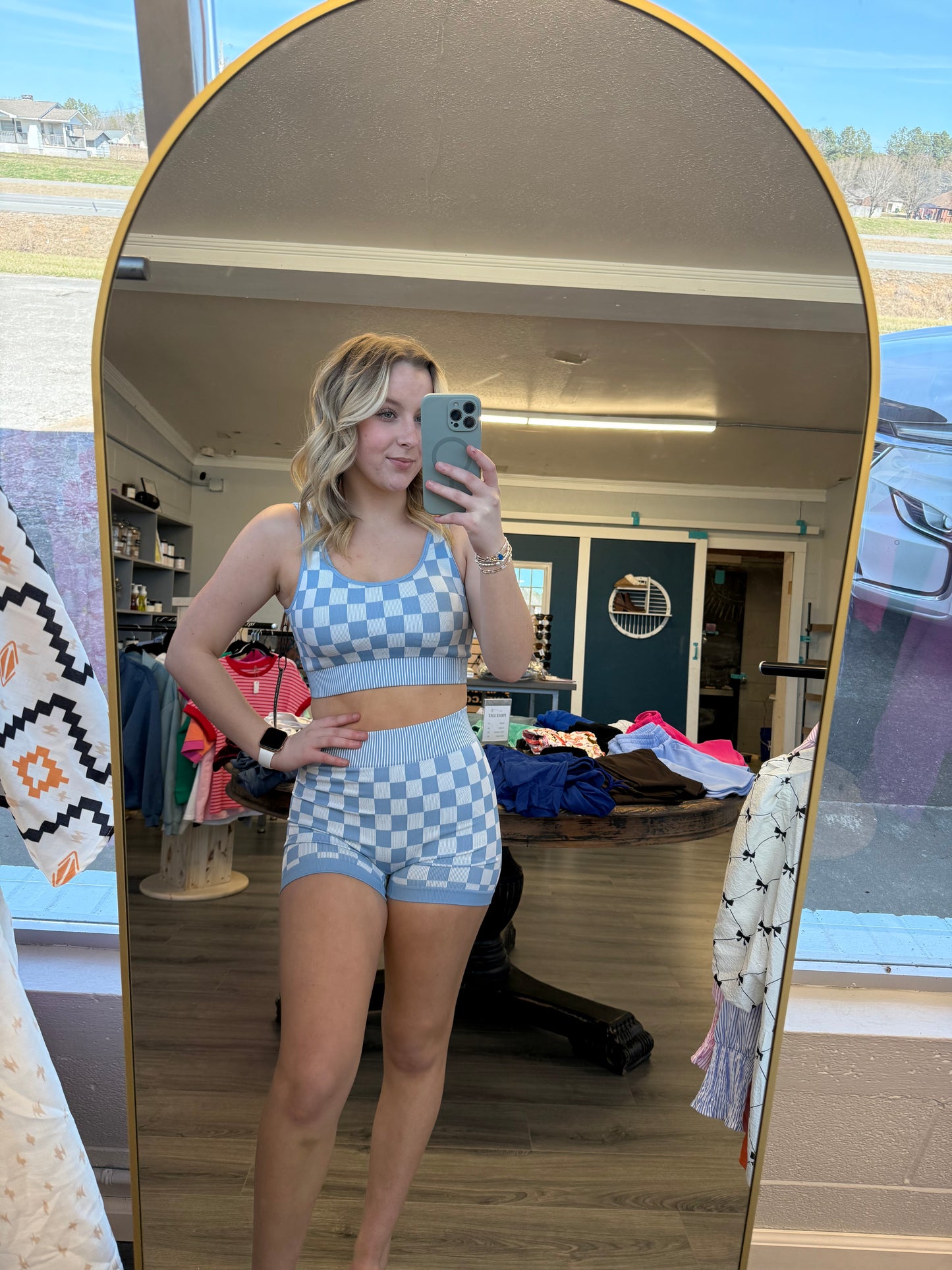Checkmate Cropped Two Piece Set