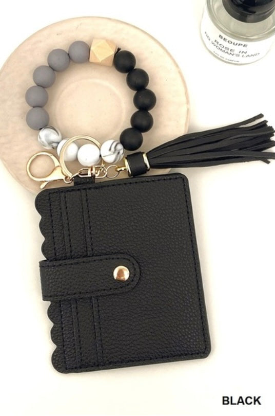BEADED BRACELET KEYCHAIN CARD
HOLDER WALLET