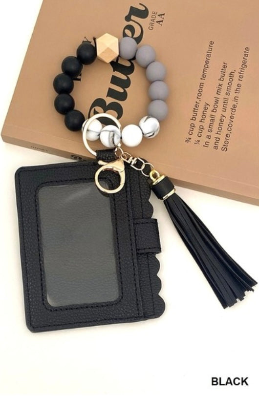 BEADED BRACELET KEYCHAIN CARD
HOLDER WALLET