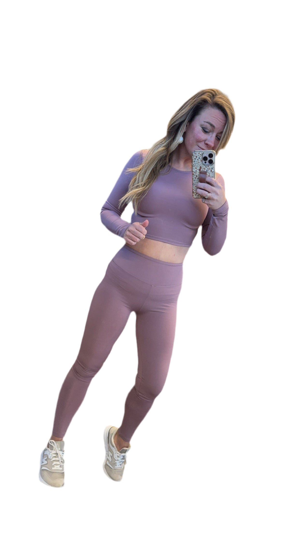Long Sleeve Crop Top & High Waist Leggings Activewear Set