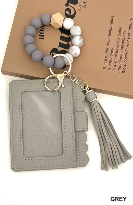 BEADED BRACELET KEYCHAIN CARD
HOLDER WALLET