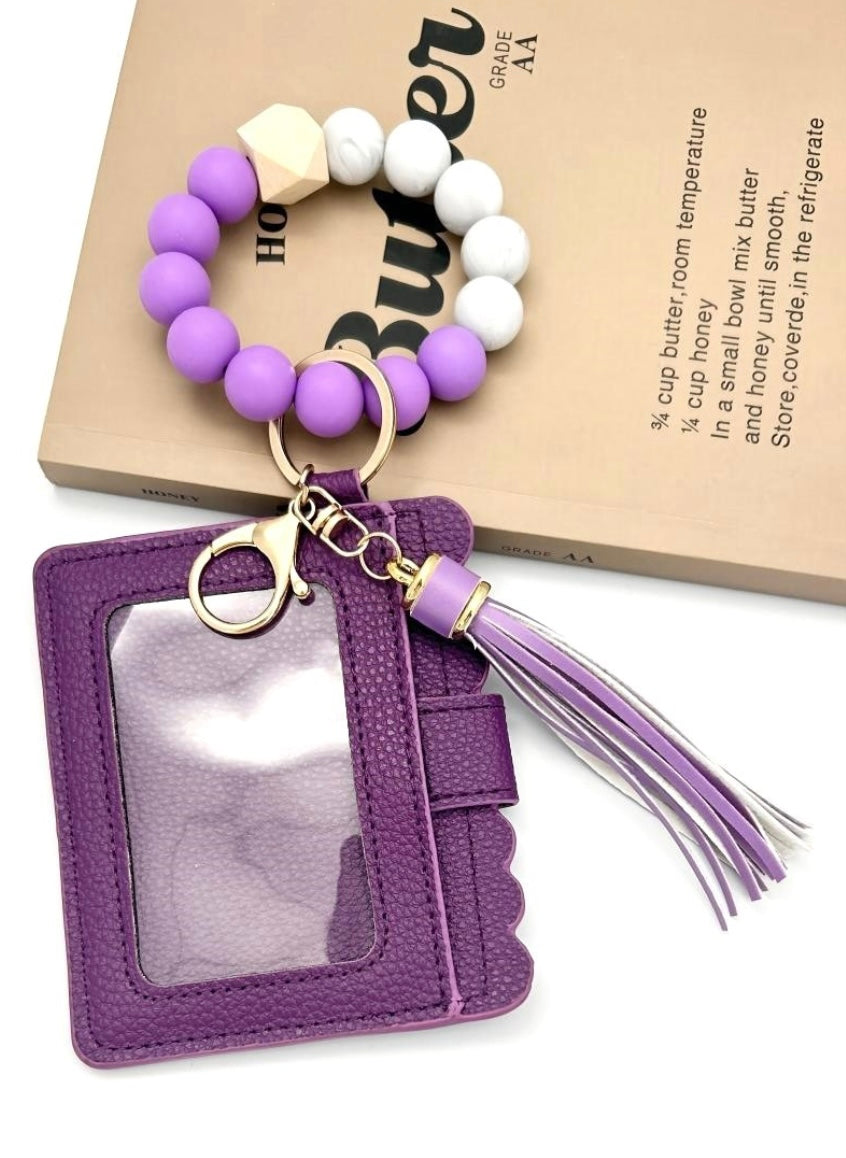 BEADED BRACELET KEYCHAIN CARD
HOLDER WALLET