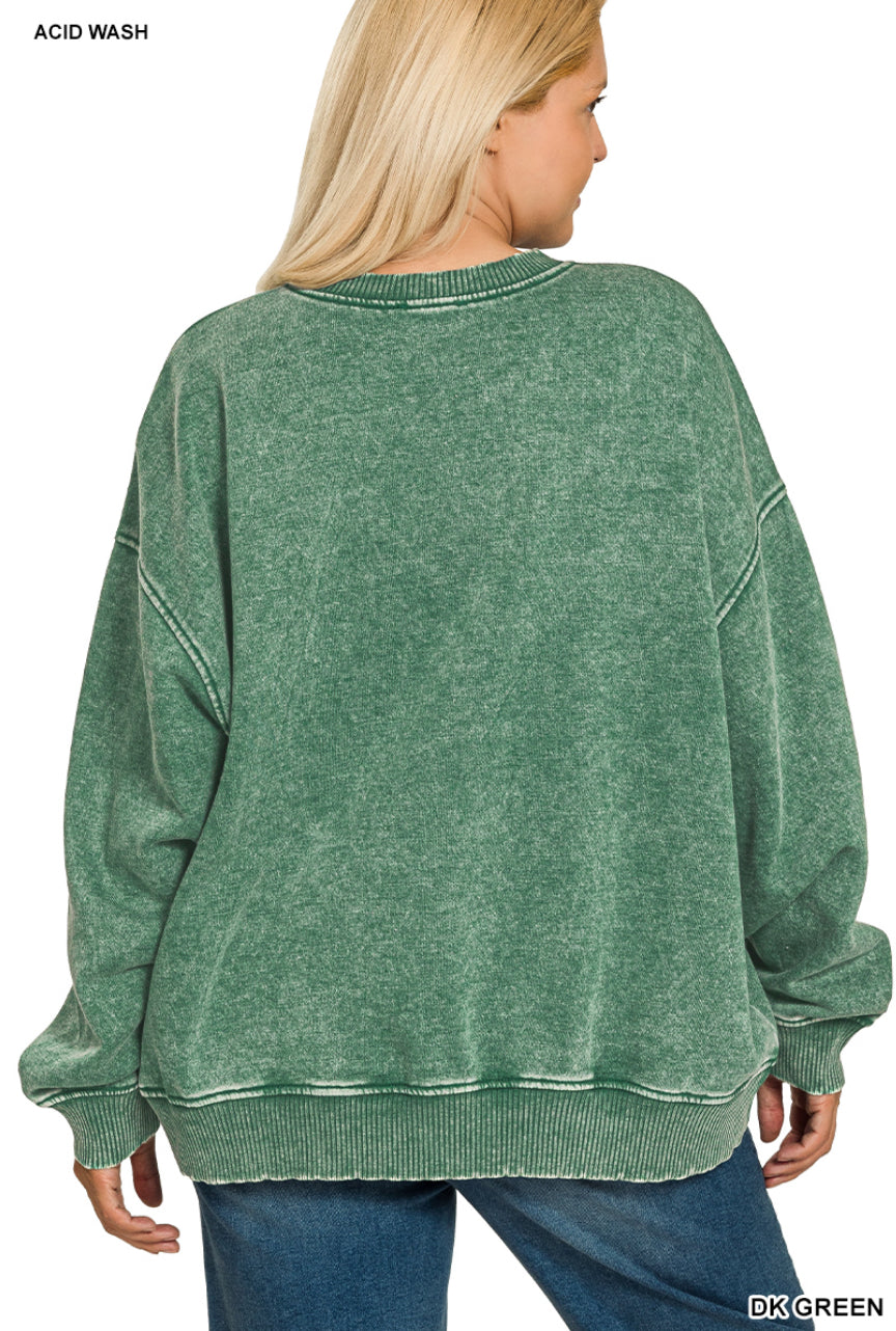 Oversized Acid Wash Pullover