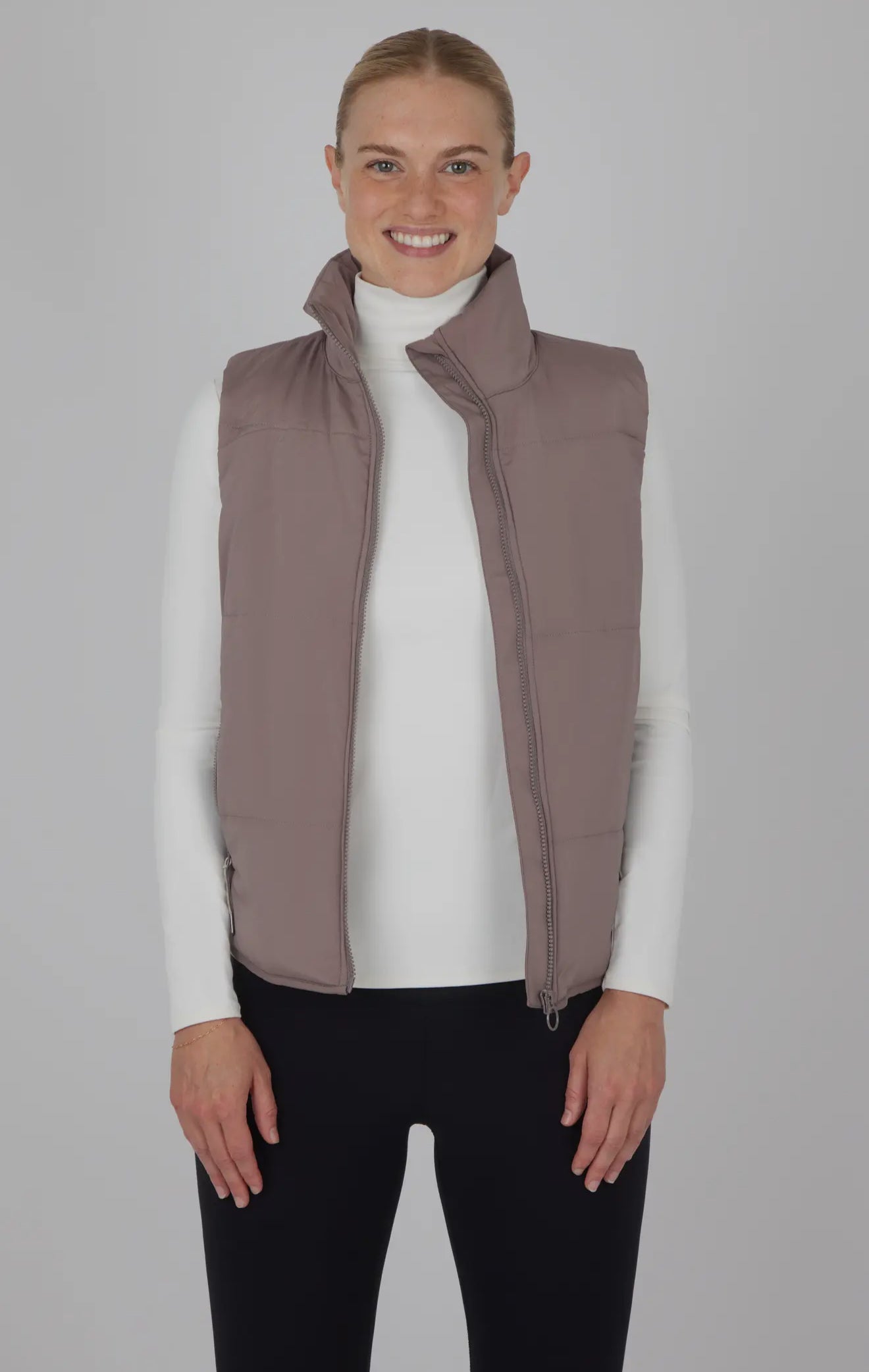 Puffer Vest with Zipper Pockets- Women