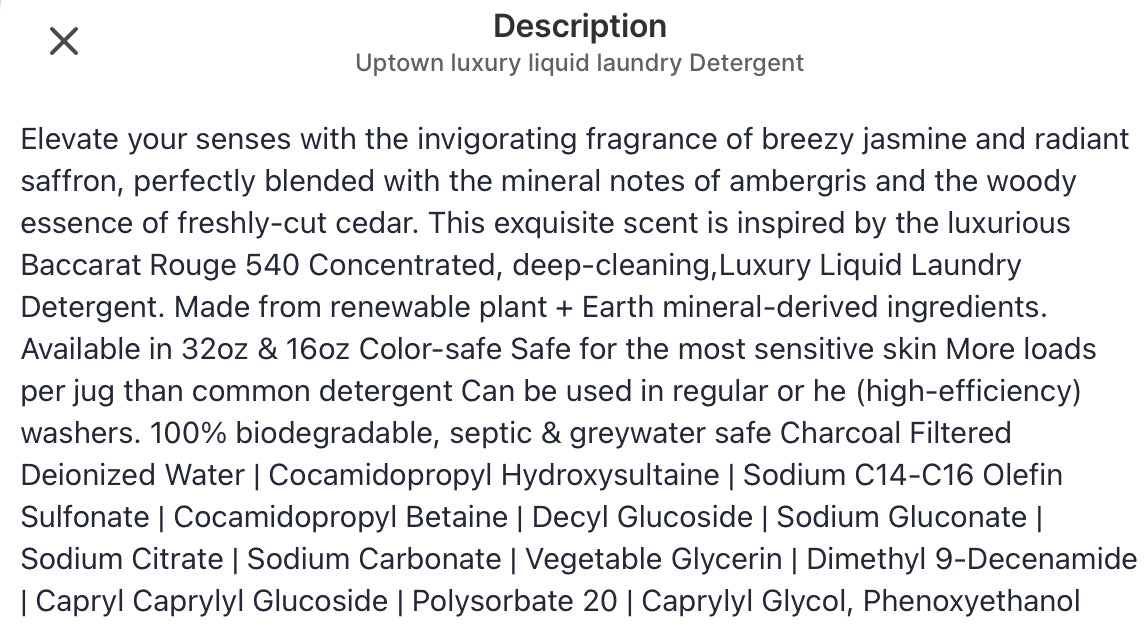 Luxury Liquid Laundry Detergent