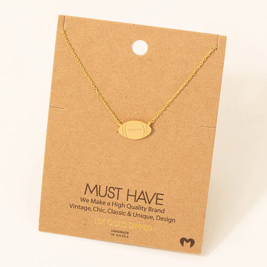 Dainty Football Pendant Necklace