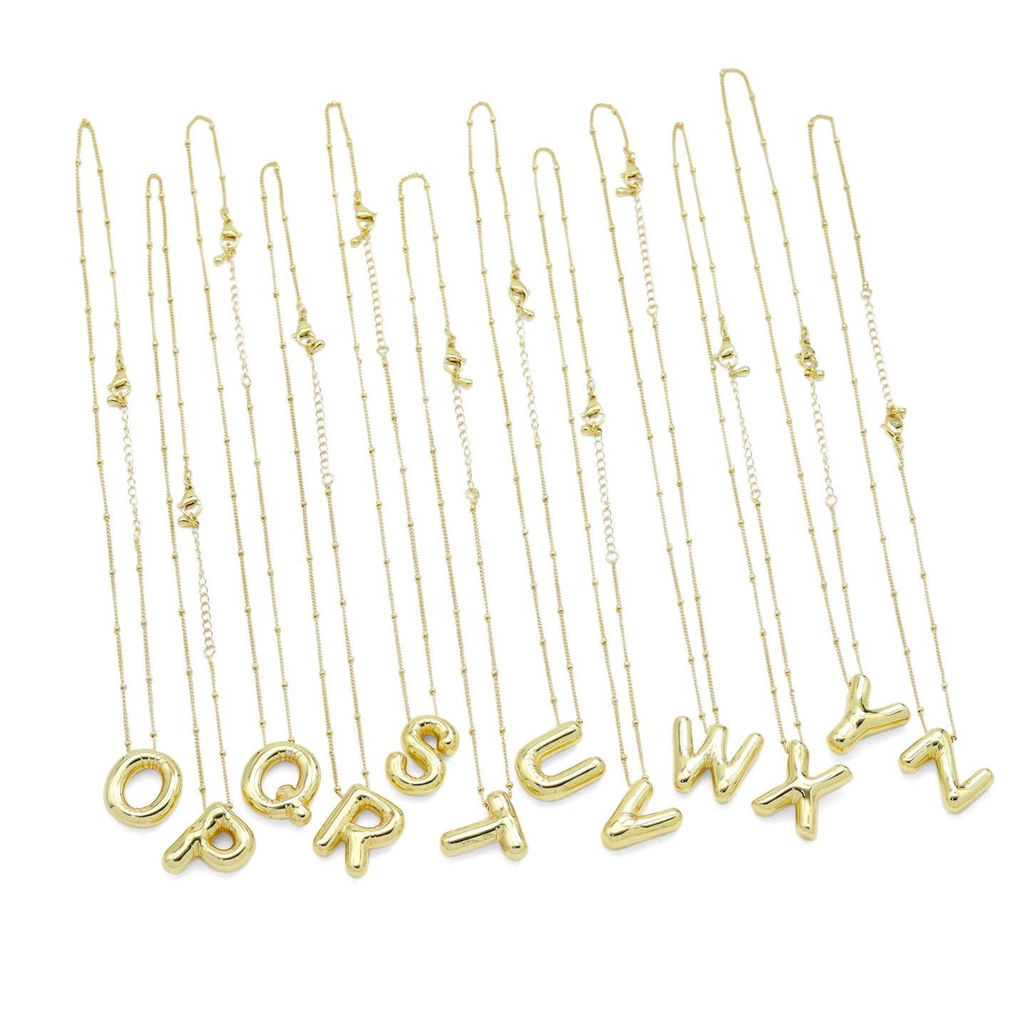 Ballon Bubble Initial Letter Charm Necklace