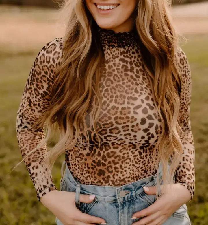 Leopard Mesh Bodysuit