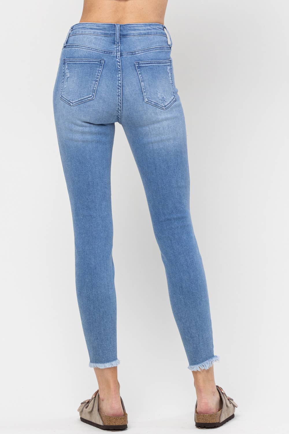 High Rise Distressed Crop Skinny
