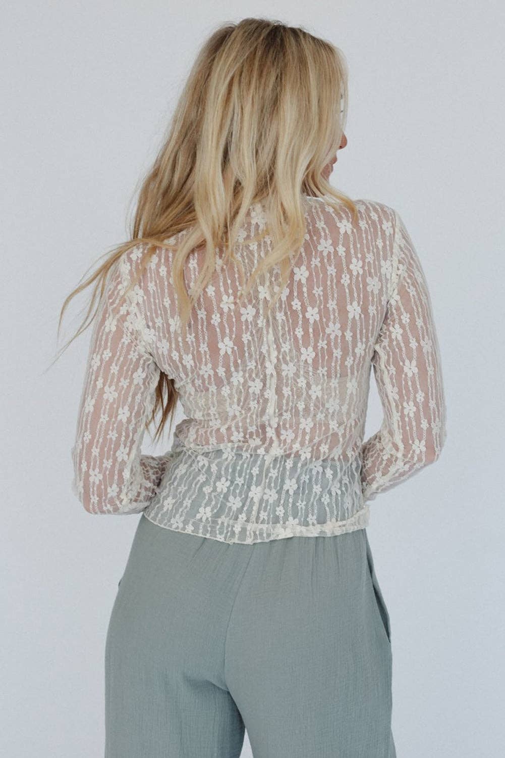 White Floral Lace Top
