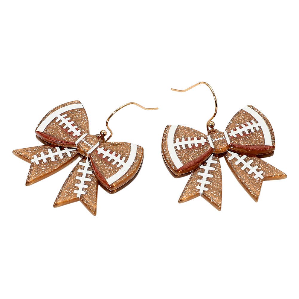Football Bow Dangle Earrings