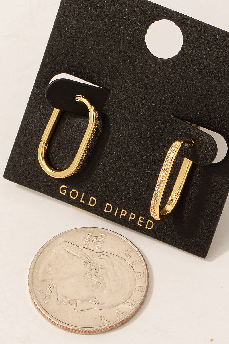 Gold Dipped Oval Hoop Earrings