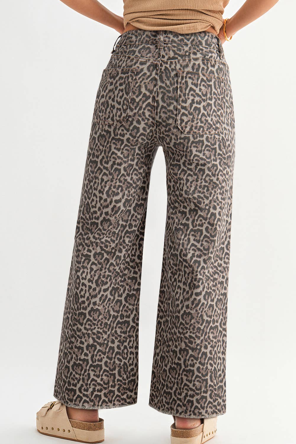 Leopard Wide Leg Jeans