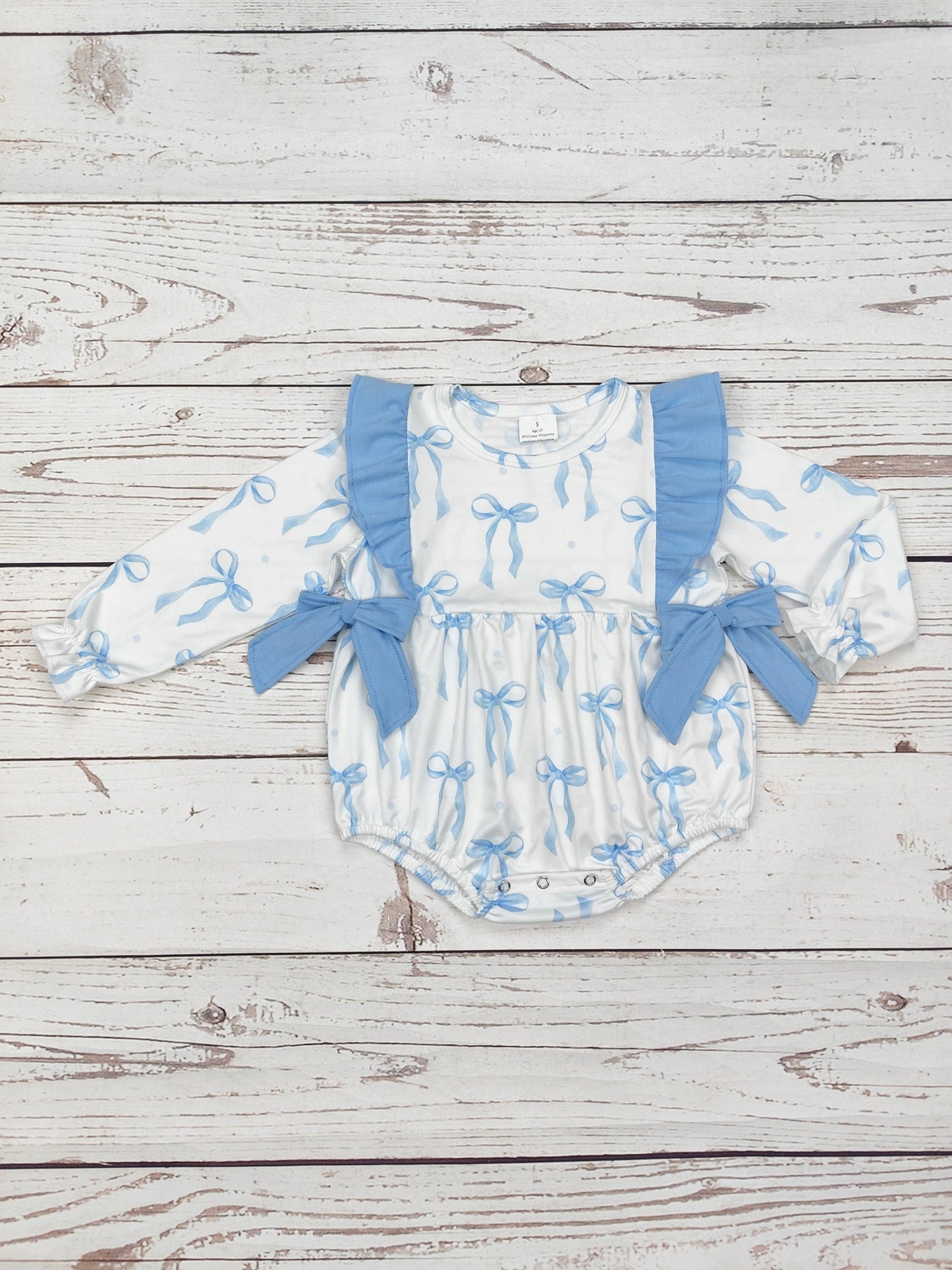 Baby Blue Bow Onesie